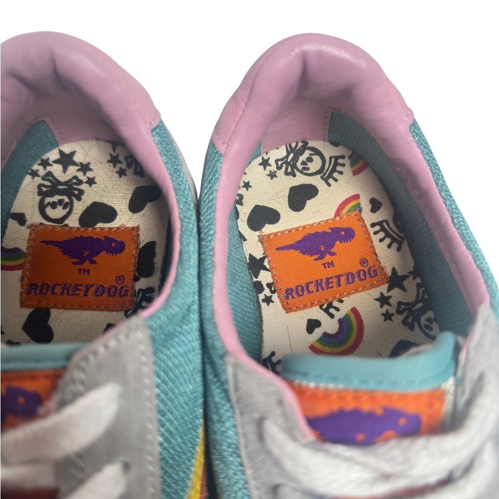 Rocket Dog Teal and Pink Sneakers with Heart Detail - Picture 3 of 5